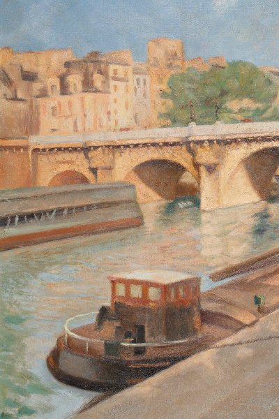 Tableau:"Le Pont Neuf à Paris". Importante H/toile Signée: BroËt