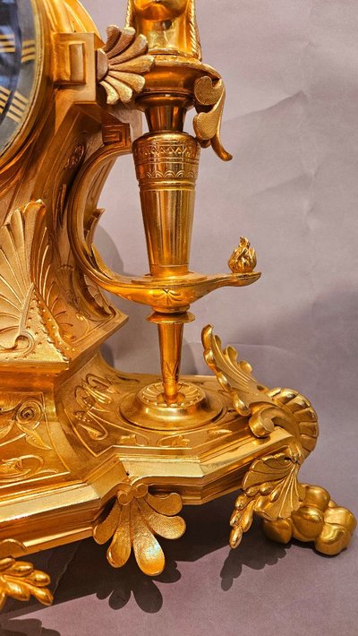 Garniture de cheminée néo-égyptienne,  Attr.à F.barbedienne,