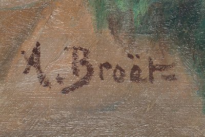 Le Pont Neuf à Paris. Importante H/toile Signée: Broët