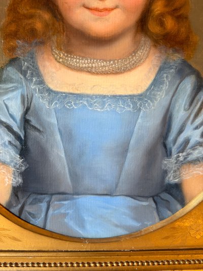 Portrait d'une petite fille daté 1874 de Elie-Joseph LAURENT