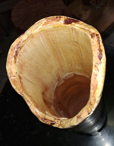 Grand vase en grès émaillé signé "Haut 49" – Travail d'atelier, vers 1950