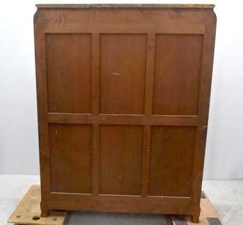 Libreria in stile transizione intarsio e piano in marmo bronzo dorato