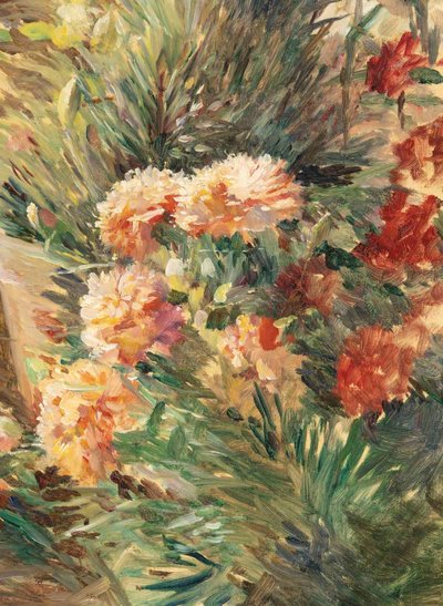 Jardin fleuri, huile sur toile, école impressionniste française, début du XXᵉ siècle
