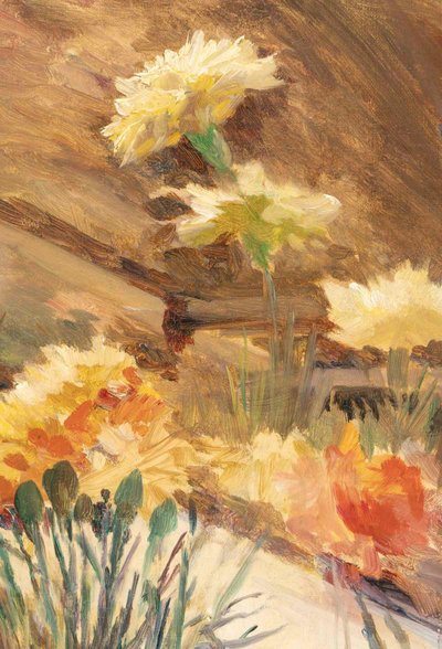 Jardin fleuri, huile sur toile, école impressionniste française, début du XXᵉ siècle