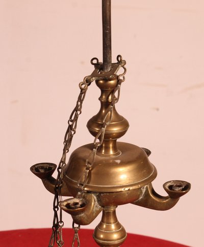 lampe à huile en bronze- 18° siècle - Espagne