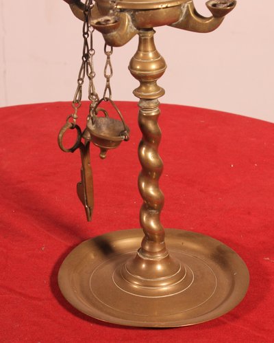 lampe à huile en bronze- 18° siècle - Espagne