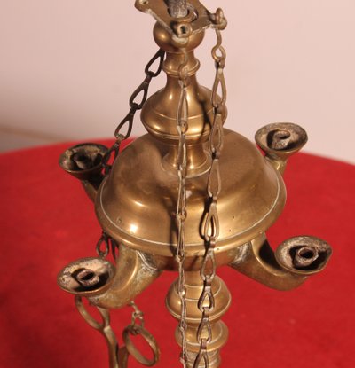 lampe à huile en bronze- 18° siècle - Espagne