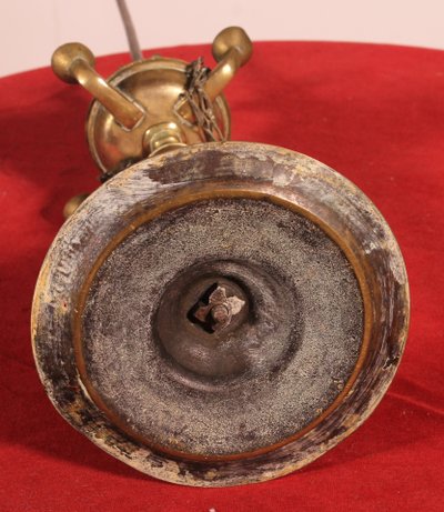 lampe à huile en bronze- 18° siècle - Espagne