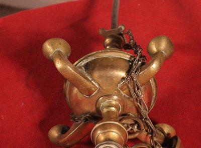 lampe à huile en bronze- 18° siècle - Espagne