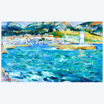 AGOSTINI Max (1914-1997) "Entrée du port et vue sur la ville de Cassis " Provence Marseille Paris