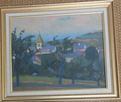 Odette Deray - (1918 - 2010) - Saint Jean De Vaux (Bourgogne) - huile sur toile - 