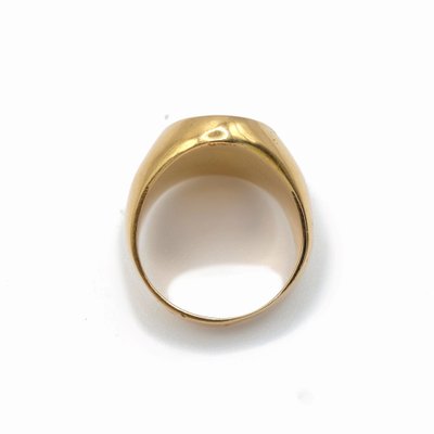 Chevalière monogrammée, or jaune 18k