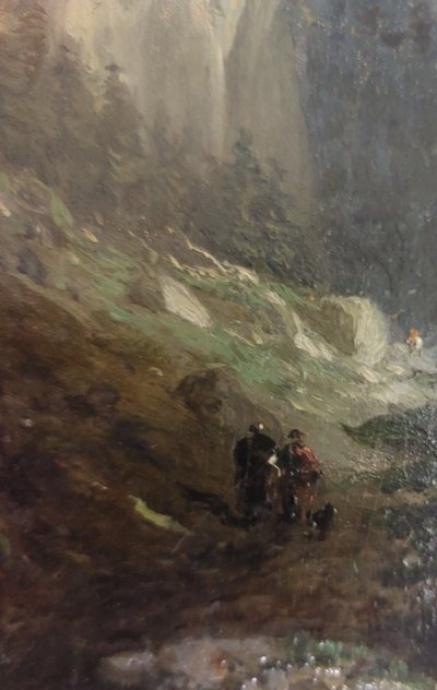 Anonyme - Paysage de montagne - huile sur panneau - XIXéme siècle