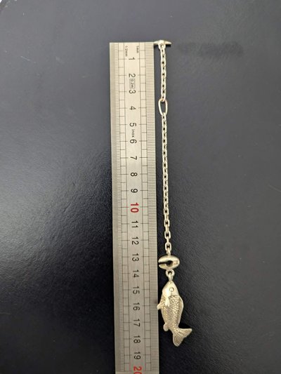 Vintage French Silver Fish Keychain