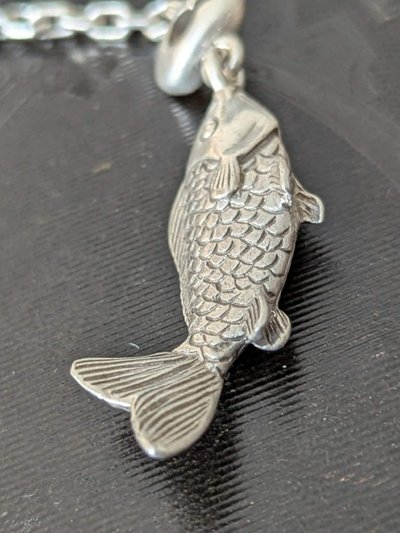 Vintage French Silver Fish Keychain