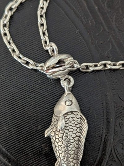 Vintage French Silver Fish Keychain