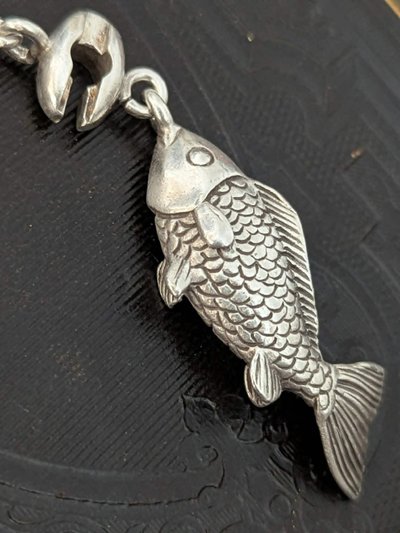 Vintage French Silver Fish Keychain