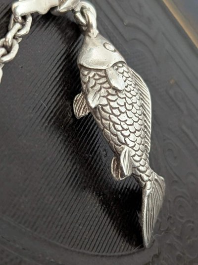 Vintage French Silver Fish Keychain