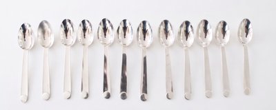Ensemble Exceptionnel de 12 Cuillères à Petit-Déjeuner – Modèle "Normandie" Puiforcat Argent 925°°