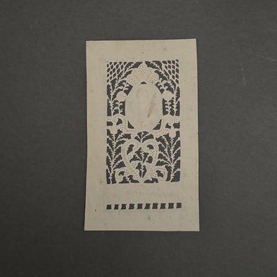 Canivet XVIIIe peint à la main travail de dentelle