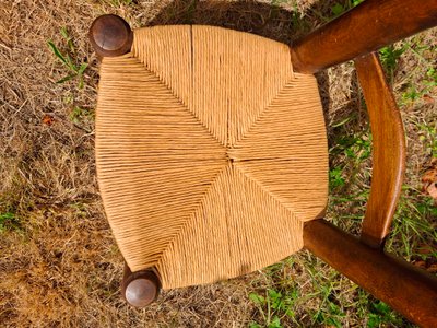 Paire de chaises basses dudouyt assise paille