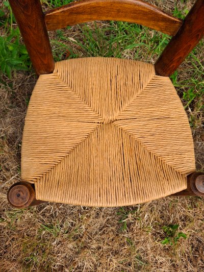 Paire de chaises basses dudouyt assise paille