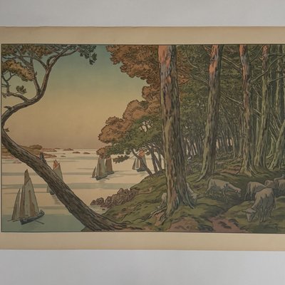 Lithographie par Henri Rivière Les Aspects de la Nature - Soir d'été