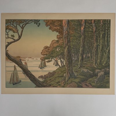 Lithographie par Henri Rivière Les Aspects de la Nature - Soir d'été