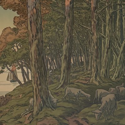 Lithographie par Henri Rivière Les Aspects de la Nature - Soir d'été