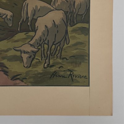 Lithographie par Henri Rivière Les Aspects de la Nature - Soir d'été