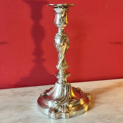 Paire de bougeoirs rocaille, époque Louis XV
