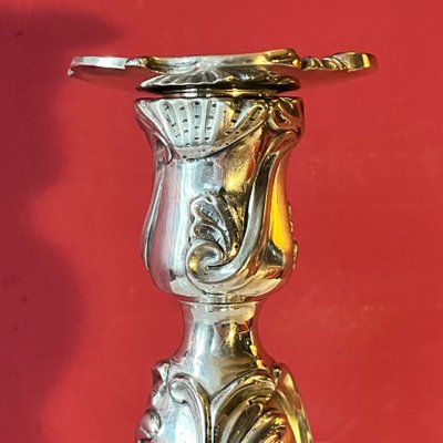 Paire de bougeoirs rocaille, époque Louis XV