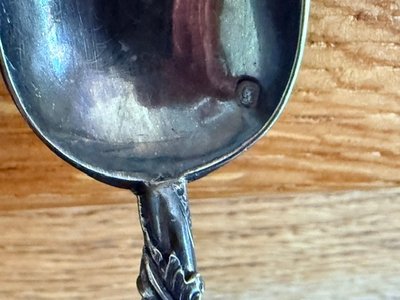 Cuillère pilon en argent chiffrée