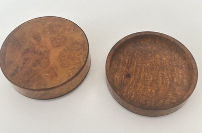 Boîte ronde loupe amboine miniature enlèvement Europe J. Lalande XIXème