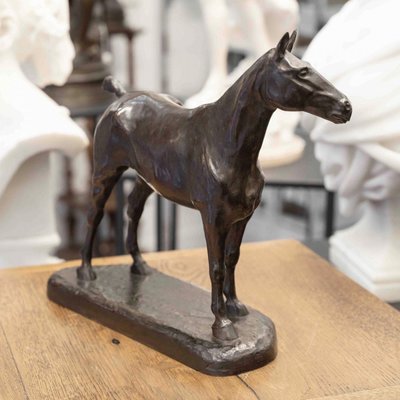 SCULPTURE - CHEVAL À L'ARRÊT , EDMOND DRAPPIER (XIX-XXE SIÈCLE) - BRONZE