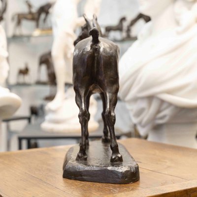 SCULPTURE - CHEVAL À L'ARRÊT , EDMOND DRAPPIER (XIX-XXE SIÈCLE) - BRONZE