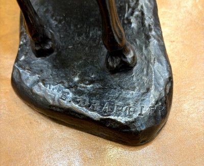 SCULPTURE - CHEVAL À L'ARRÊT , EDMOND DRAPPIER (XIX-XXE SIÈCLE) - BRONZE