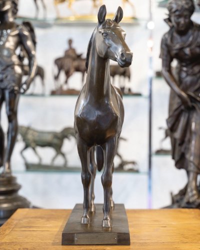 SCULPTURE - PORTRAIT DU CHEVAL "HONDURAS" , WILLEM KRIEGER (1877-1945) - BRONZE