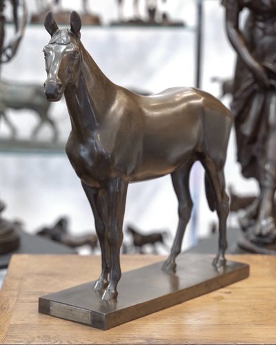 SCULPTURE - PORTRAIT DU CHEVAL "HONDURAS" , WILLEM KRIEGER (1877-1945) - BRONZE