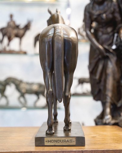 SCULPTURE - PORTRAIT DU CHEVAL "HONDURAS" , WILLEM KRIEGER (1877-1945) - BRONZE