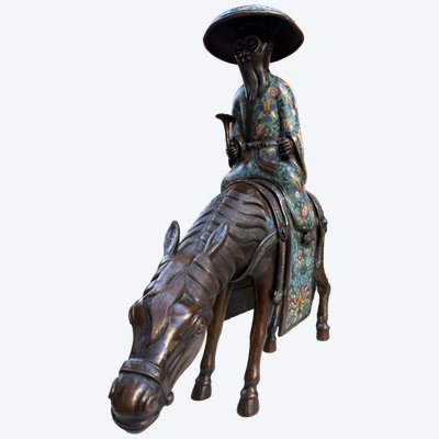 Toba Rider on His Mule, Cloisonné Enamel, Meiji Period, Japan (1868–1912)
