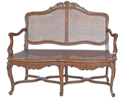 Banquette cannée de style Régence 