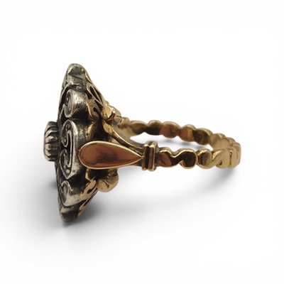 Antiker Marquise Ring Viktorianisch Rubin Diamant 