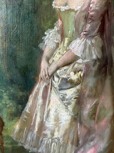 Une élégante et son chien de Théodore Lévigne 1848-1912