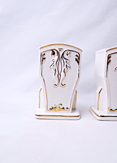Paire de vases Art Deco en faïence de Ceranord céramique d'art début XXe