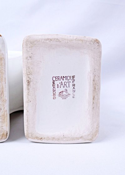 Paire de vases Art Deco en faïence de Ceranord céramique d'art début XXe