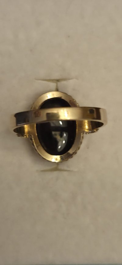 Antiker Ring Viktorianisch Amethyst Cabochon Polarstern