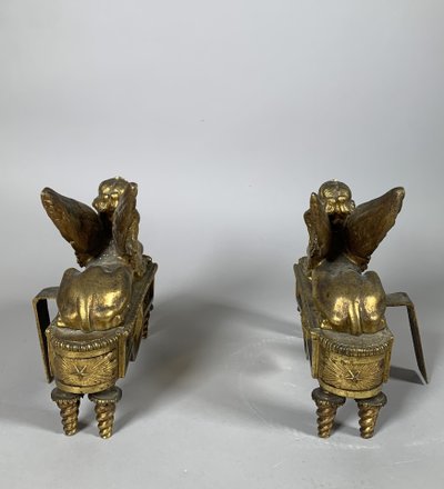 Pair of 18th-Century Directoire-Period Sphinx Andollers Attributed to Thomire