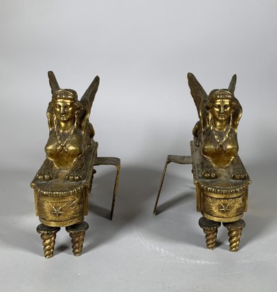 Pair of 18th-Century Directoire-Period Sphinx Andollers Attributed to Thomire