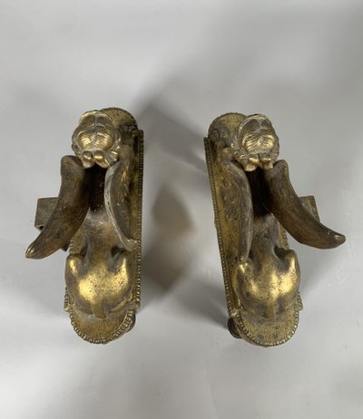 Pair of 18th-Century Directoire-Period Sphinx Andollers Attributed to Thomire